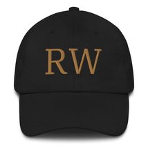 Initial Hat Letter RW Baseball Cap Embroidered hat Black - £22.98 GBP