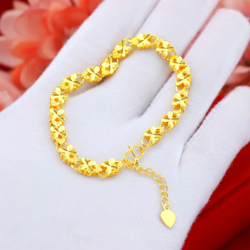 Fine Jewelry Real 18K Gold Twisted Chain Bracelet for Women Luxury Solid Trendy  - £30.64 GBP