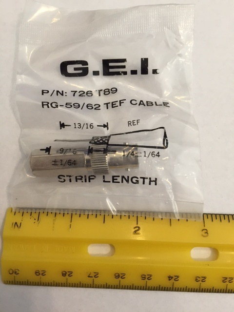 726t89 rg-59/62 tef cable connector for teflon cable gei  twist on - $1.47