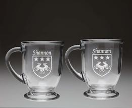 Shannon Irish Coat of Arms Glass Coffee Mugs - Set of 2 - £25.14 GBP