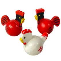 Fisher Price 3 Vintage Rooster Hen Chicken Bundle Little People Farm Hong Kong - £23.00 GBP