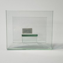 SIXTREES Solid Fused Glass 3.5 x 5 Floating Photo Frame w Foot &amp; Bevelled Edges - £23.45 GBP