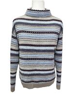 Ann Taylor Cotton Blend Sweater Size S Fair Isle Preppy Twee Holiday Cab... - $19.68