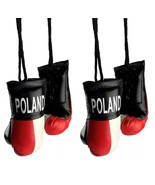 2-pk Mini Boxing Gloves POLAND Country Pride National Flag MMA Car Mirro... - $6.99