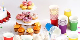 DISPOSABLE COLOR PAPER TEA ||COFFEE || WATER || CUPS|| PACK OF 50 - PIECES - $20.79