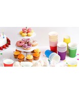 DISPOSABLE COLOR PAPER TEA ||COFFEE || WATER || CUPS|| PACK OF 50 - PIECES - $28.52 CAD
