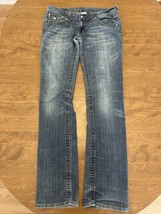 TRUE RELIGION Vintage Painted Denim Jeans 28 USA Button Pockets Distress... - $88.11