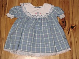 Vintage Baby Girl Easter Dress Good Lad 6-12 Mos Lace Lacy Ruffle Collar Bunny - £31.54 GBP