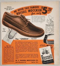 1941 Print Ad Russell Oneida Hand Sewn Moccasins Made in Berlin,Wisconsin - £10.16 GBP