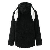 Winter Kawaii Bunny  Ears Hooded Plush  Coats For Girls Jacket Zipper Pocket Hoo - £96.76 GBP