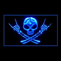 150094B Skull Skeleton Pirate Death Devil Halloween Finger Crary LED Light Sign - £17.39 GBP