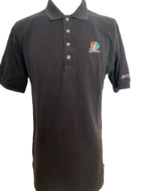 Antigua Men&#39;s Golf Shirt NBC Sports Lapel Black Large - $23.74