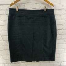 LOFT Pencil Skirt Womens Sz 14 Canvas Black Short Business Casual - $15.84