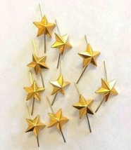 Lot of 10 USSR Army Junior Officer Epaulet Rank Star metal pin Gold 13 mm - $7.59