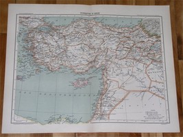 1906 Original Antique Map Of Turkey Armenia Cyprus Palestine Israel - £16.22 GBP