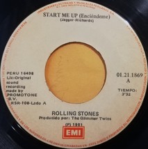 ROLLING STONES Start Me Up / No Use in Crying 7” 45rpm from PERU Jagger - $12.00