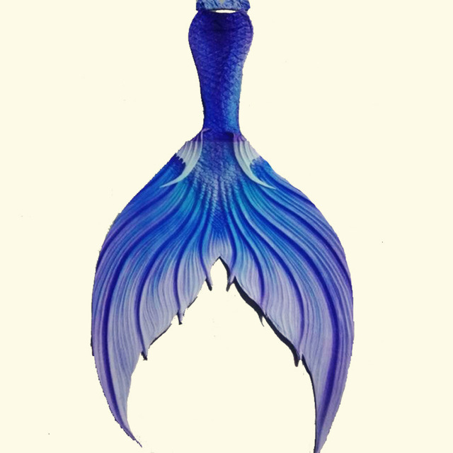 2018 Summer Blue Mermaid Tail With Monofin Swimmable Beach Swimsuit Bikini Tail