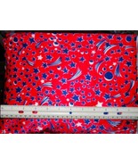 NAVY & WHITE on RED Lycra Spandex SWIMWEAR Fabric 50" wide x 1+ yds - $7.99