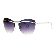 Women&#39;s Rimless Fashion Sunglasses Metal Bar Across Butterfly Frame UV400 - £15.60 GBP