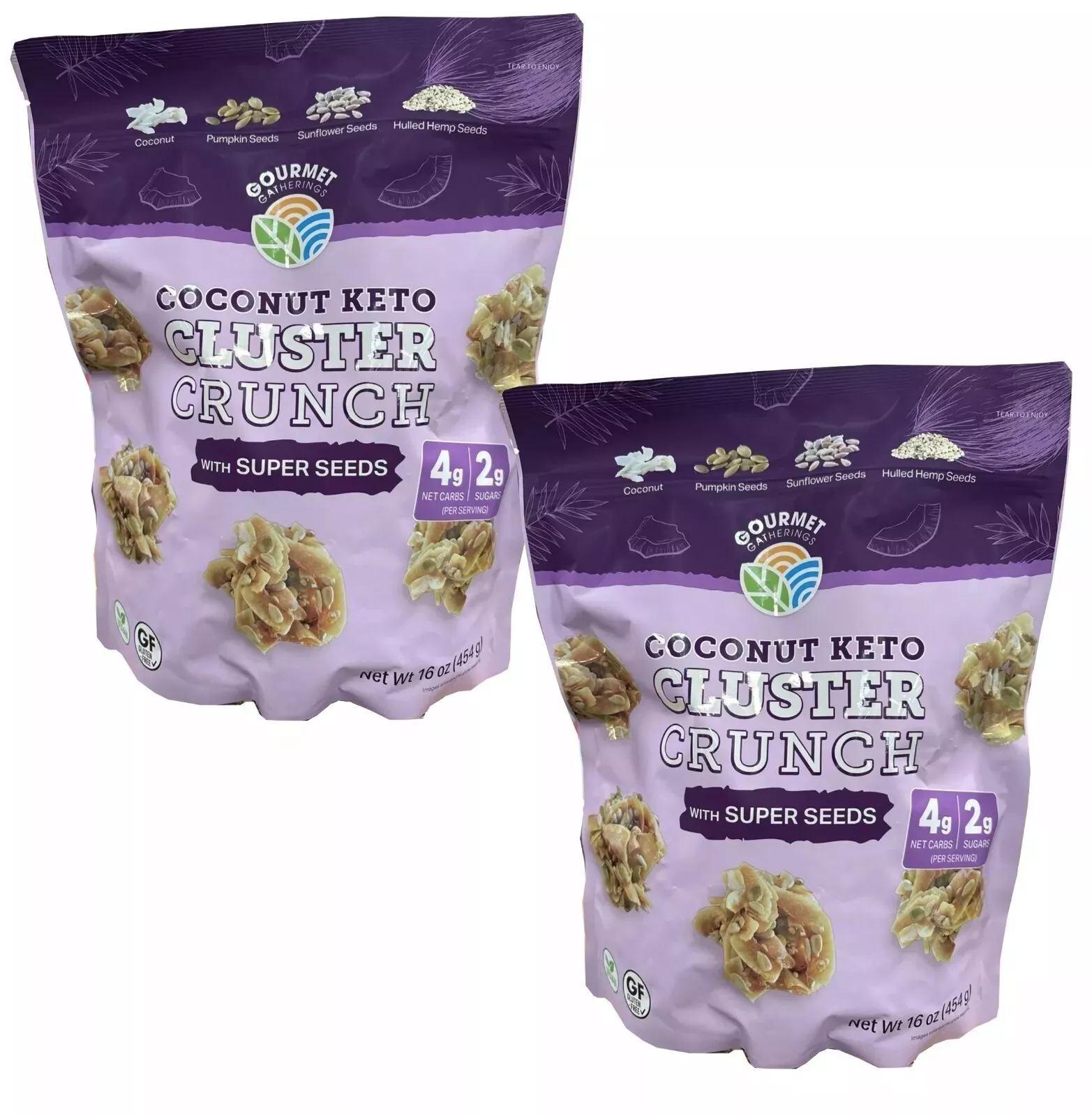 2 Packs Gourmet Gathering Coconut Cluster Crunch With Super Seeds 16 Oz - $79.99