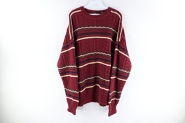 Vintage 90s Coogi Style Mens XL Faded Ed Bassmaster Cotton Knit Cosby Sweater - £49.01 GBP