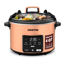 Gourmia 4.5 QT Programmable Slow Cooker, 5 Presets, Keep Warm, Peach - $52.92