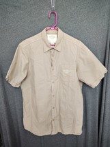 Hard Rock Cafe Shirt Mens XL Beige Seersucker Casual Button Up Short Sle... - $22.95