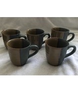 Set of 5 Sango Gold Dust Green Gray Brown Tan Mugs Coffee Cups EUC #5040 - £23.72 GBP