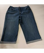 Gloria Vanderbilt Sz 16 Amanda Cuffed Capri Denim Women&#39;s Jeans Medium Wash - $272.80 MXN