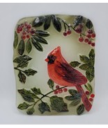 Unique Hand Painted 9x7&quot; Christmas Cardinal Stained Glass Hanging Window... - $467.49 MXN