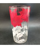 Hazel Atlas Red and White Flowers Replacement Glass 5&quot; - $12.00