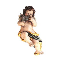 Angel Cherub with Pan Flute Wooden Statue decoration ornament, Church su... - $1,372.22 MXN
