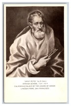 RPPC St Peter by El Greco Painting Legion of Honor San Francisco CA Postcard V10 - £14.47 GBP