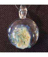 handmade USA Blown glass Psychedelic spiral pendant necklace boho hippie - $22.44