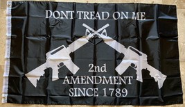 2nd Amendment Don't Tread On Me Since 1789 USA M4 Black Flag 3X5 Rough Tex® 100D - $18.88