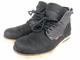 Men&#39;s Levis Jax Black Leather Lace Up Casual Dress Boots 516571-24A - Si... - £30.89 GBP