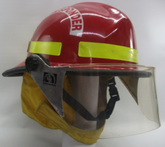 Fire Helmet 1989 Safeco Model 911 VTG First Responder Crash Fire Rescue w/ Visor - £85.51 GBP