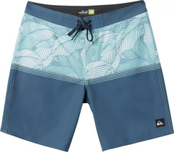 Quiksilver Men&#39;s Backbay 19&quot; Boardshorts Size 32 Blue Shadow Beach Tropical - $565.23 MXN