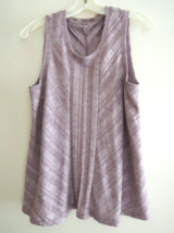 Ladies Top Size M Tent Style Asymmetrical Purple and Off White Heather S... - £9.19 GBP