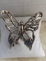 John Hardy Silver Tone Large Butterfly Clip Pin Brooch Barrette Scarf - £19.92 GBP