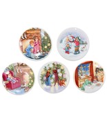 Porcelain Plate Retired Hallmark Keepsake 5 Christmas Ornaments 1987-199... - $24.29