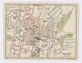 1924 Original Vintage City Map Of Winchester / Hampshire / England - $23.05