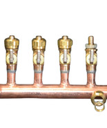 1&quot; Copper Manifold 5/8&quot; Compress. STAND. PEX (With &amp; W/O Valves) 2 Loop-... - £68.09 GBP+