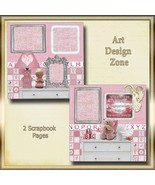 Little Girls Room Scrapbook Pages in Pinks &amp; Whites with Wall Prayer &amp; B... - $17.00