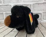 Unomat International small plush black puppy dog vintage stuffed animal toy - $19.54