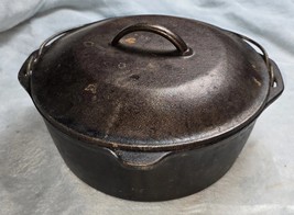 Vintage Cast Iron Dutch Oven  D3 8DO Made in USA 10.25&quot; Diam 8 Qt. No Lid - $84.15
