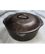 Vintage Cast Iron Dutch Oven  D3 8DO Made in USA 10.25&quot; Diam 8 Qt. No Lid - €72,19 EUR