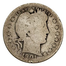 1901-O Argent Barber Quart 25C (Environ Bon, État AG) - $44.06