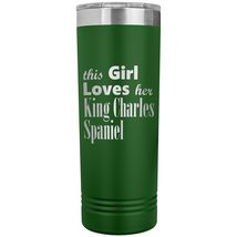 King Charles Spaniel - 22oz Insulated Skinny Tumbler - Green - £26.37 GBP