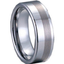 COI Tungsten Carbide Pipe Cut Wedding Band Ring - TG1133  - £78.65 GBP